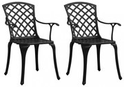 2 db fekete öntött alumínium kerti szék
