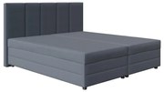Kárpitozott ISABEL ágy rugós matraccal és tárolóhellyel 180x200 szürke