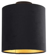Mennyezeti lámpa fekete és arany bársony árnyékolóval 25 cm - Combi Black