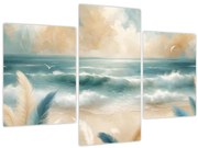 Kép – Festett strand lágy színekben (90x60 cm)