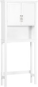 kleankin WC fölötti szekrény, magas polc mosógéphez, 2 shaker ajtóval, állítható belső polccal és 1 tárolópolccal, 30 kg teherbírású, anti-tip, 71x20,