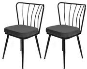 Yildiz Anthracite and Black étkezőszék szett, 2 db, 2 db