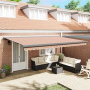 Kézi behúzható napernyő többszínű csíkos 500x300 cm