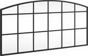 vidaXL fekete ívelt vas fali tükör 80 x 40 cm