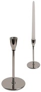 Ezüst színű vékony talpas gyertyatartó - 27 cm