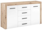 Komód Fehér/Tölgy Színben GAMA 155 cm