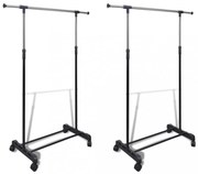2 db állítható ruhatároló állvány 1 db akasztósínnel