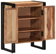 Cipőtartó Fekete 30x30x40 cm Tömör akácfából és fémből