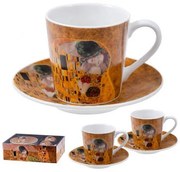 Klimt porcelán eszpresszó csésze aljjal 2 személyes készlet díszdobozban