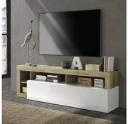 LENOR TV-állvány fehér/világos tölgy