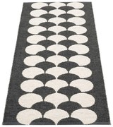 Fekete-krémszínű kültéri-beltéri futószőnyeg 70x150 cm Poppy Black Vanilla – Pappelina