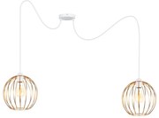 Csillár zsinóron MATT 2xE27/60W/230V pók fehér/réz