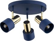 Argon 6195 - Spotlámpa DORIA 3xE27/15W/230V kék/sárgaréz
