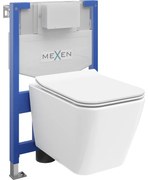 Mexen Fenix XS-F, rejtett modul és felfüggesztett WC Cube lassan eső üléssel, fehér, 68030924000