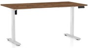 OfficeTech B állítható magasságú asztal, 160 x 80 cm, fehér alap, silverjack tölgy
