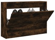 füstös tölgy színű szerelt fa cipőszekrény 80 x 21 x 57 cm