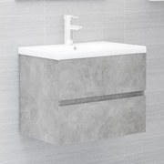 Betonszürke szerelt fa mosdószekrény 60 x 38,5 x 45 cm