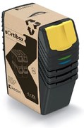 PROSPERPLAST SORTIBOX I újrahasznosított fekete, 4x20L térfogatú, 4 db-os hulladékgyűjtő tartályok készlet, 4x20L