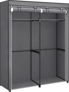 Ruhatároló szervező, mobil szövet ruhásszekrény akasztókkal 140 x 43 x 174 cm, szürke