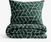 Goldea pamut ágyneműhuzat - mozaik minta, sötétzöld alapon 140 x 200 és 70 x 90 cm