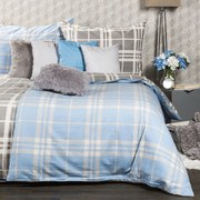 4Home Kék kocka flanel ágynemű, 160 x 200 cm, 70 x 80 cm