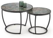 Ines dohányzóasztal szett fekete-zöld márvány