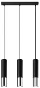 Sollux SL.0942 - Csillár zsinóron LOOPEZ 3xGU10/10W/230V fekete/króm