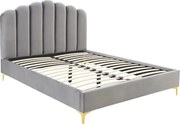 Ágy 160x200 cm méretben, szürke színben, velúr kárpittal GEMINI