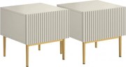 Nicole éjjeliszekrény készlet 46 cm - kasmír / arany lábak