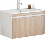 Houseland Morvia mosdószekrény 80 cm tölgy/fehér