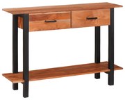 Konzolasztal fiókkal Barna 110 x 30 x 75 cm tömör akácfa