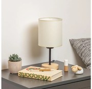 Brilagi Brilagi - Asztali lámpa NUBILA WOOD 1xE27/25W/230V tölgy/fekete/krémes BG1566