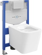 Mexen falba süllyesztett WC készlet Fenix XS-F vázzal Teo WC csésze, fényes fehér - 6803385XX00