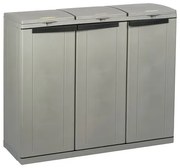 Manutan Expert  Műanyag szekrény ECO LINE 3 hulladék osztályozására, térfogata 3 x 110 l, szürke%