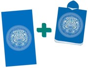 Strandkészlet TIGER – Fürdőlepedő 100×180 cm és poncsó 80×145 cm, kék