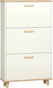 HOMCOM Modern Cipőszekrény Keskeny Cipőtartó 3 Hajtható Fiókkal 12 Pár Cipőhöz és Állítható Polccal Előtérbe 70x23.5x122 cm Fehér | Aosom