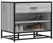 cipőpad szürke Sonoma 60x40x53,5 cm Gépi fa és fém