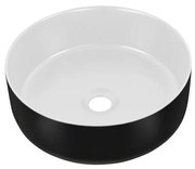 Eros SIMPLE 8 - PULTRA ültethető - Top Counter - porcelán mosdó- MATT FEKETE/FEHÉR - 36 x 36 x 13 cm