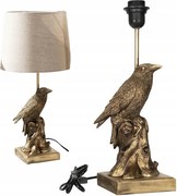 Éjjeli Asztali Lámpa E27 Arany Madár Holló 41cm hálószoba nappaliba