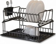 Edényszárító, csepegtető tálca, fekete, 35 x 30 cm