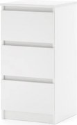 SIMPLE éjjeliszekrény 40 cm 3 fiók matt fehér
