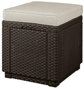 Sötétbarna kerti puff Cube – Keter