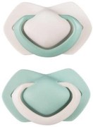 Canpol Babies 2 pcs nak,-nek szimmetrikus szilikon cumi, 0-6m, Tiszta Színes, zöld