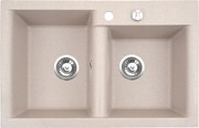 Estein 2K kétmedencés gránit mosogató 78 x 50 cm bézs