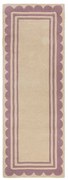 Lila-natúr színű kézi szövésű gyapjú futószőnyeg 80x230 cm Lois Scallop – Flair Rugs