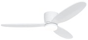 Okos mennyezeti ventilátor fehér 132 cm LED-del, fényerőszabályzóval és távirányítóval - Sofio