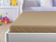 Jersey gumis lepedő gyermek kiságyba bézs 60 x 120 cm