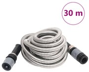 ezüstszínű rozsdamentes acél kerti tömlő szórófejjel 0,6 30 m"