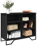 fekete szerelt fa tálalószekrény 91 x 35,5 x 74,5 cm