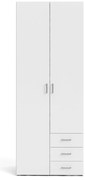 Fehér ruhásszekrény 78x200 cm Space – Tvilum
